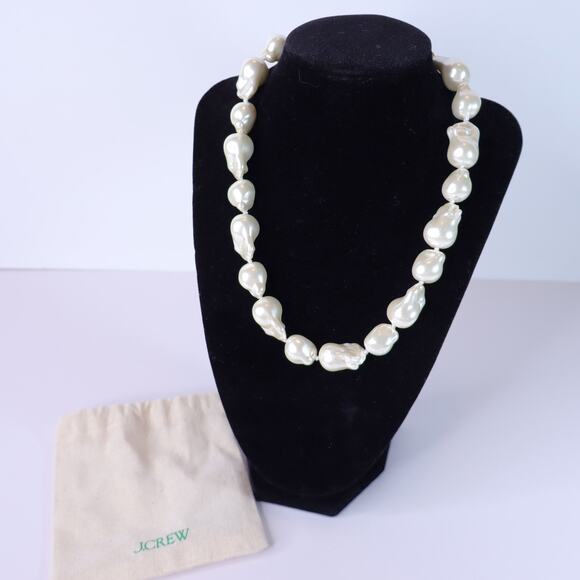 J. Crew Jewelry - J. CREW Oversized Baroque Pearl Necklace Natural White